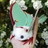 Artisan Luna Moth Plush Doll with Polymer Clay Details
