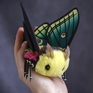 Spanish Moon moth plush doll in kawaii style