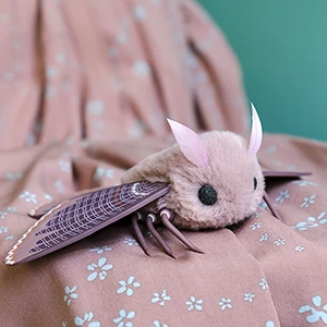 Ooak lilac moth plush collectible doll